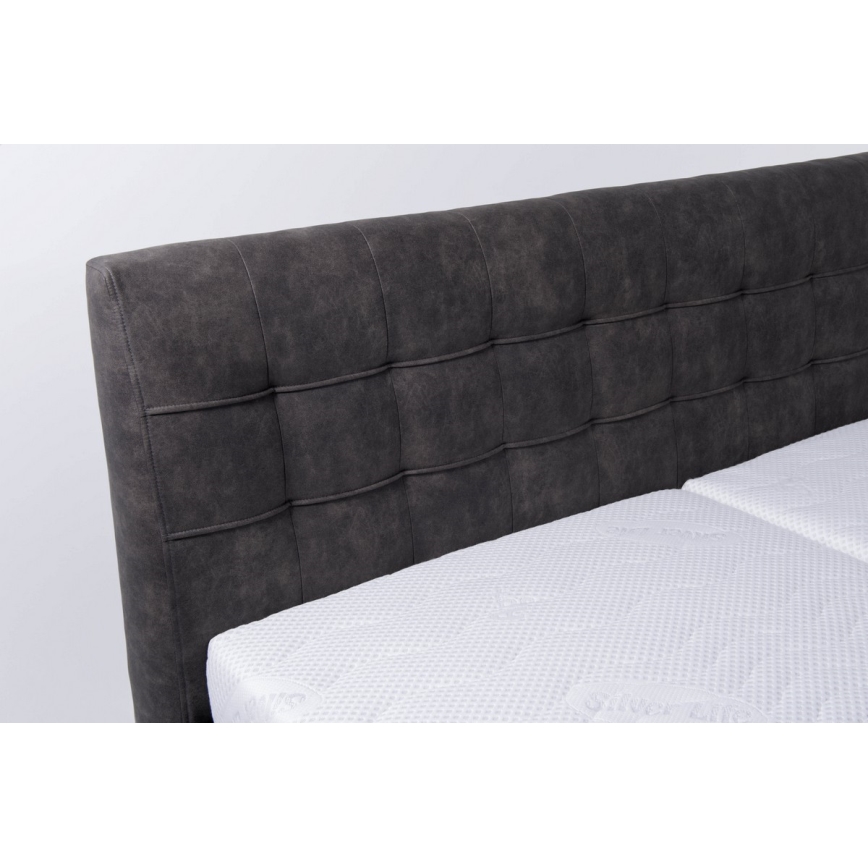 Polstret seng med opbevaringsplads uden madras VIOLET 160x200 cm mørk