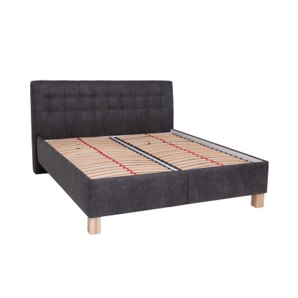 Polstret seng med opbevaringsplads uden madras VIOLET 160x200 cm mørk