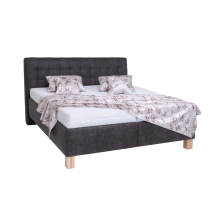 Polstret seng med opbevaringsplads uden madras VIOLET 160x200 cm mørk