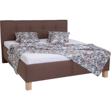 Polstret seng med opbevaringsrum uden madras MARIA 180x200 cm brun