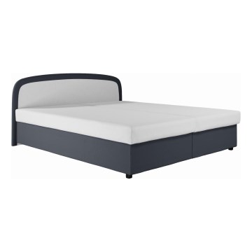 Polstret seng med springmadras og opbevaringsplads MALIA 160x200 grå