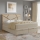 Polstret seng NAOMI 140x200 cm med inkluderede madrasser og praktisk opbevaringsplads, beige