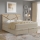 Polstret seng NAOMI 160x200 cm med madrasser og indbygget opbevaring, beige