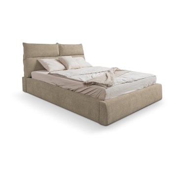 Polstret seng uden madras BASIL 160x200 cm beige