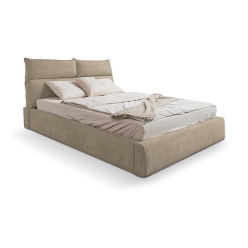 Polstret seng uden madras BASIL 180x200 cm beige