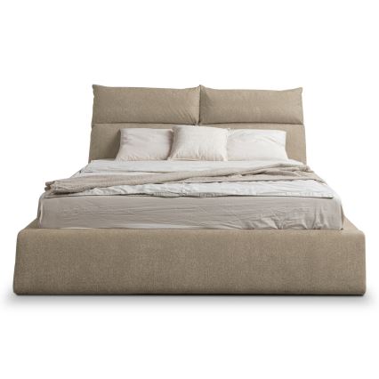 Polstret seng uden madras BASIL 180x200 cm beige
