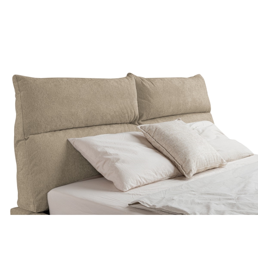 Polstret seng uden madras BASIL 180x200 cm beige