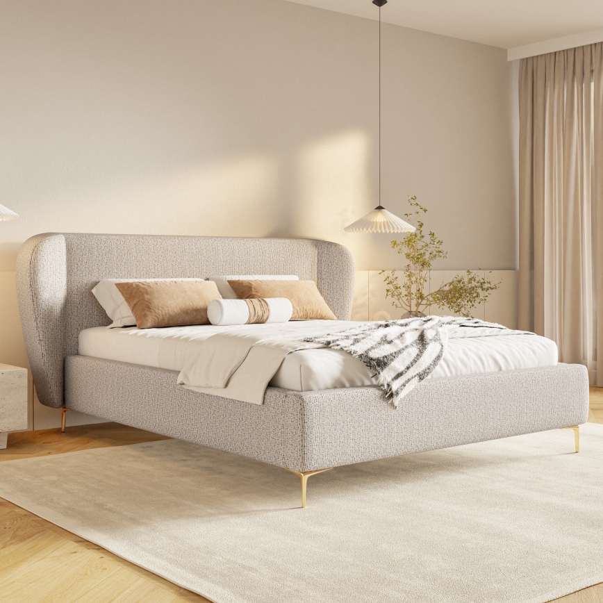 Polstret seng uden madras DALIA 160x200 cm beige