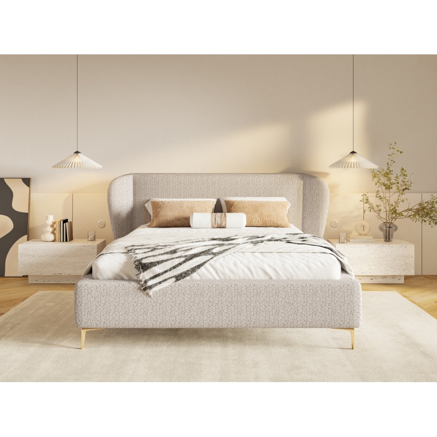 Polstret seng uden madras DALIA 160x200 cm beige