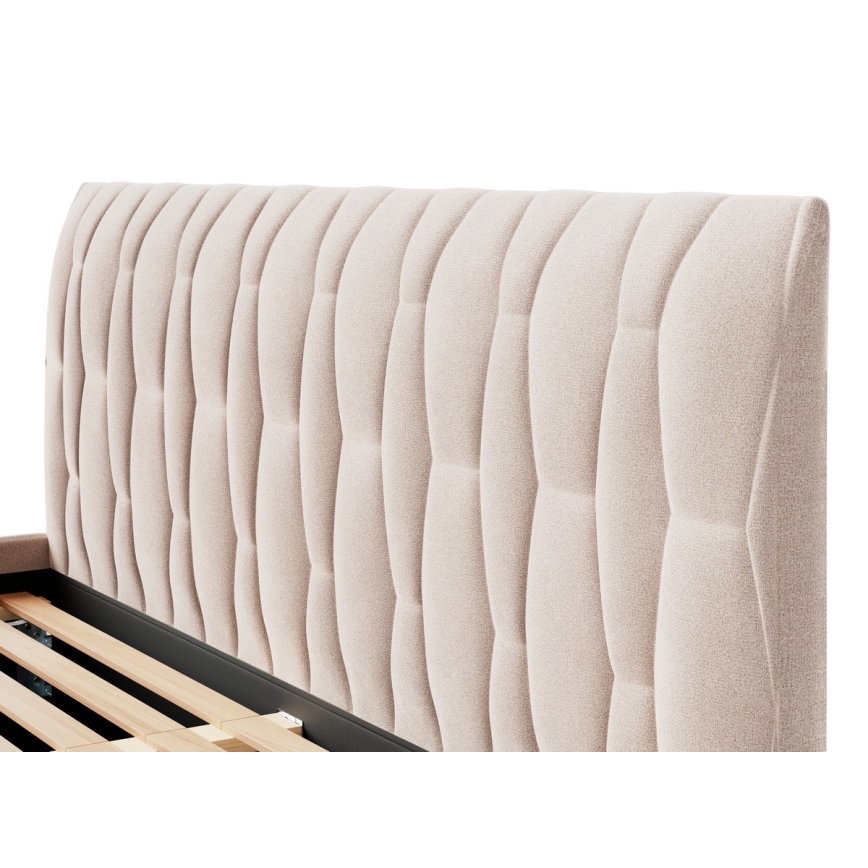 Polstret seng uden madras FLORA 160x200 cm beige