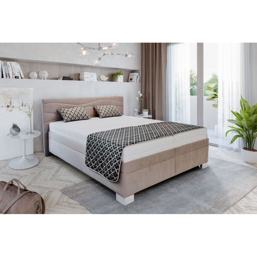 Polstret seng uden madras WINDSOR 180x200 cm beige