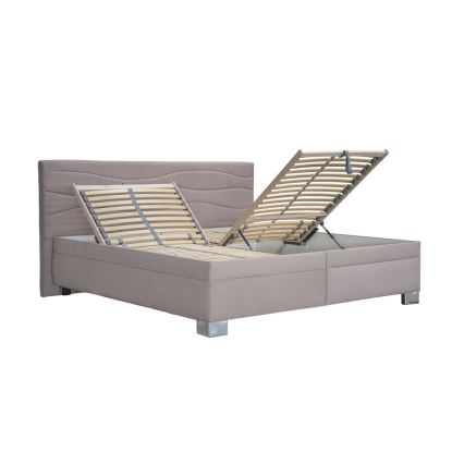 Polstret seng uden madras WINDSOR 180x200 cm beige