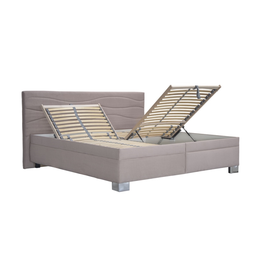 Polstret seng uden madras WINDSOR 180x200 cm beige