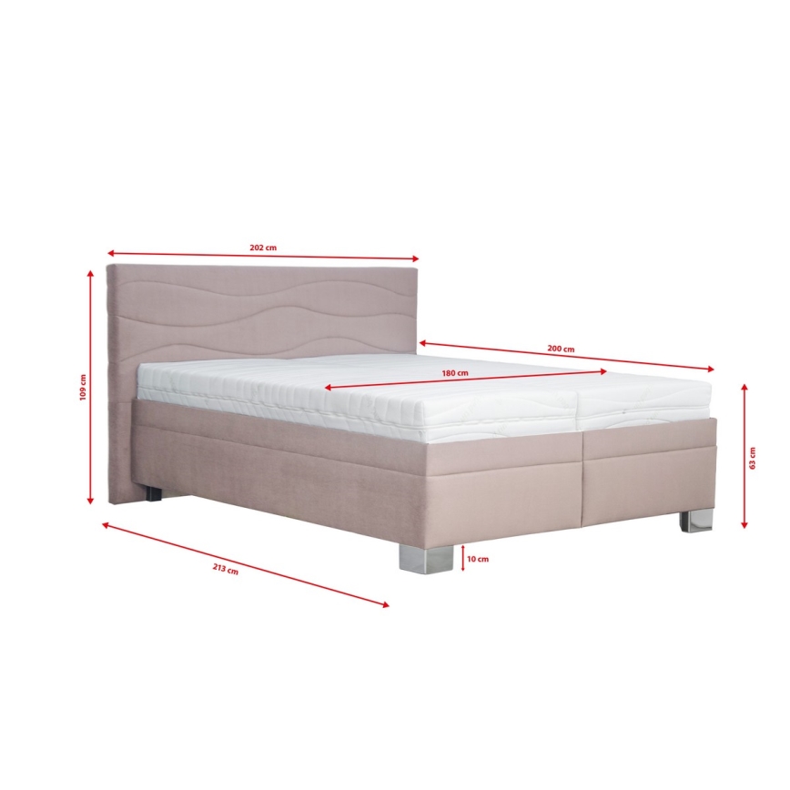 Polstret seng uden madras WINDSOR 180x200 cm beige