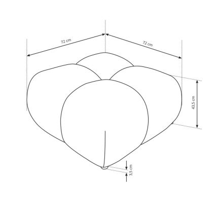 Polstret skammel ALMADA 72x72 cm cremefarvet