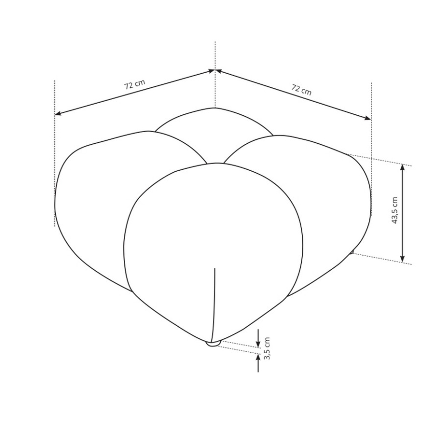 Polstret skammel ALMADA 72x72 cm cremefarvet