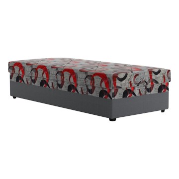 Polstret sovesofa med opbevaringsplads ESTEL 90x200 cm grå