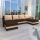 Polstret universel U-formet hjørnesofa med sovefunktion BRISTOL, brun/beige