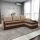 Polstret, vendbar L-formet sovesofa BRISTOL, brun/beige