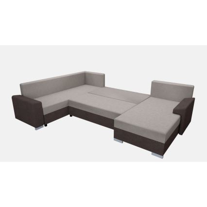 Polstret, vendbar U-formet sovesofa OXFORD, brun/taupe