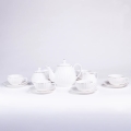 Porcelæn kaffesæt, 15 dele, hvid