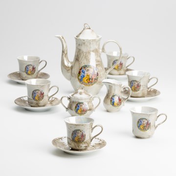 Porcelæn tesæt marmor brun
