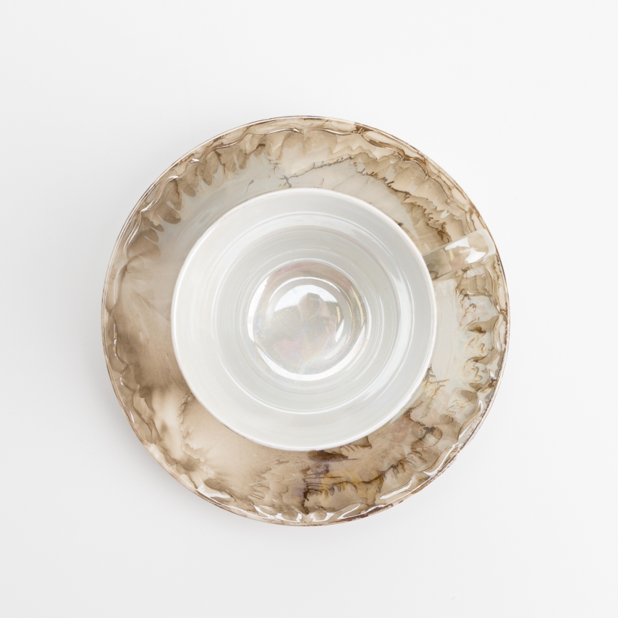Porcelæn tesæt marmor brun