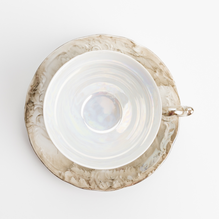 Porcelæn tesæt marmor brun rose