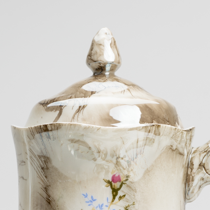 Porcelæn tesæt marmor brun rose