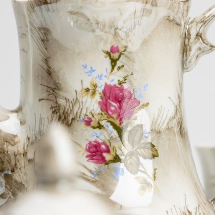 Porcelæn tesæt marmor brun rose