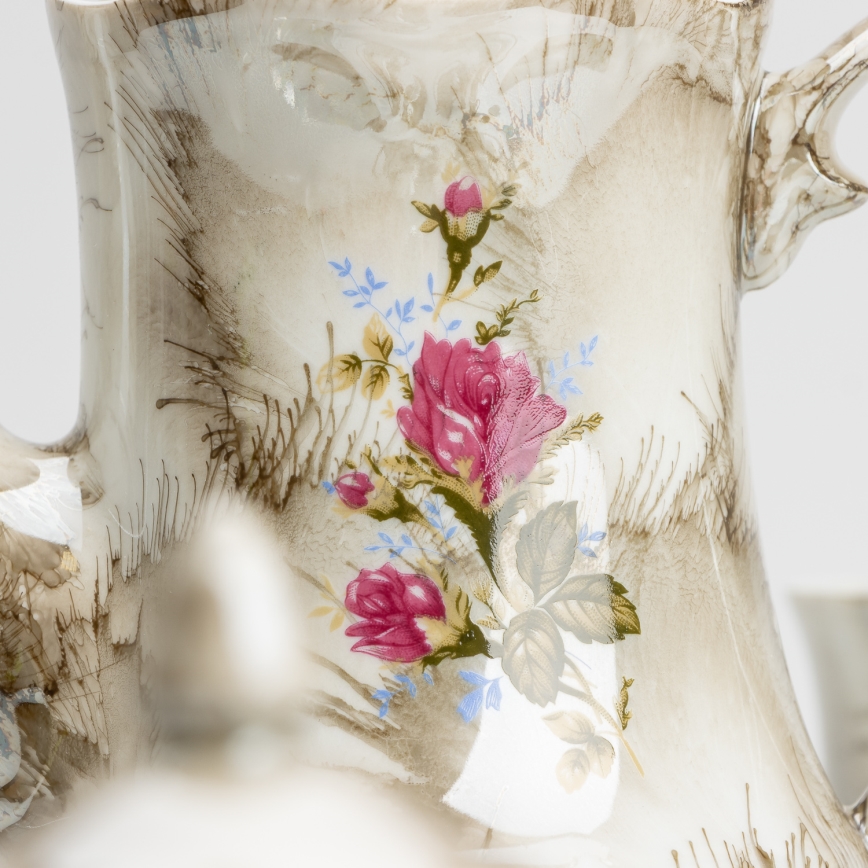 Porcelæn tesæt marmor brun rose