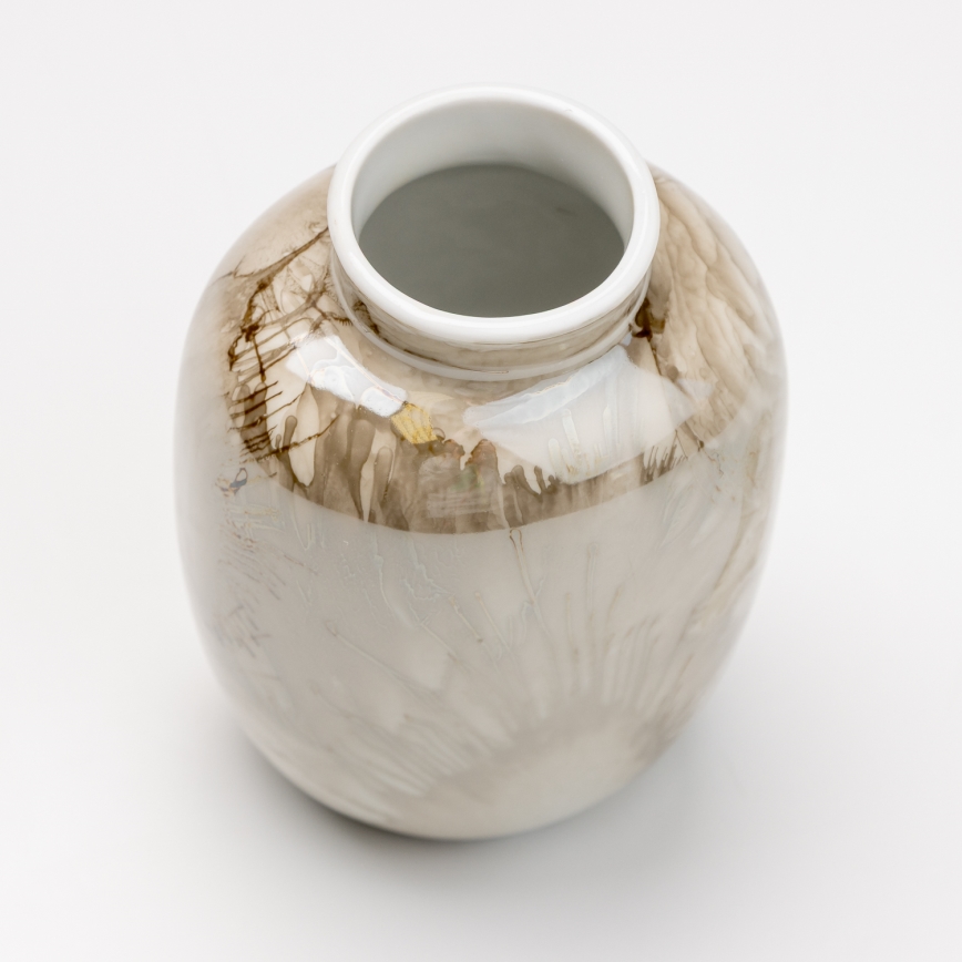 Porcelæn vase 12,5x9 cm brun