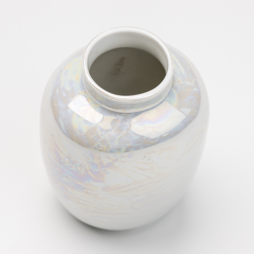 Porcelæn vase 12,5x9 cm perleagtig hvid