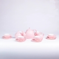 Porcelæns kaffesæt, 15 dele, lyserød