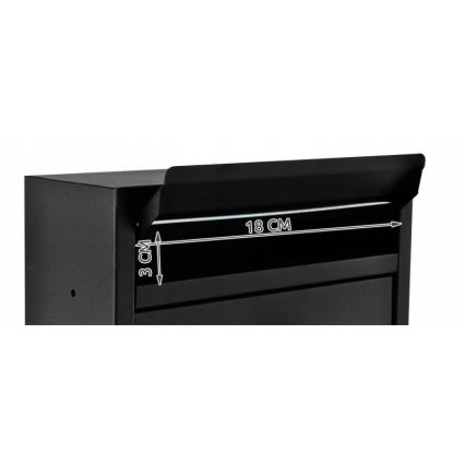 Postkasse 21,7x32 cm sort