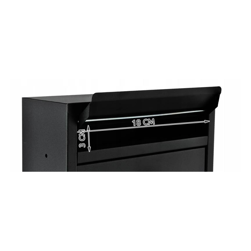 Postkasse 21,7x32 cm sort