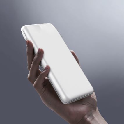 Powerbank 10000 mAh 10W Power Delivery 2xUSB-C + 1xUSB-A hvid