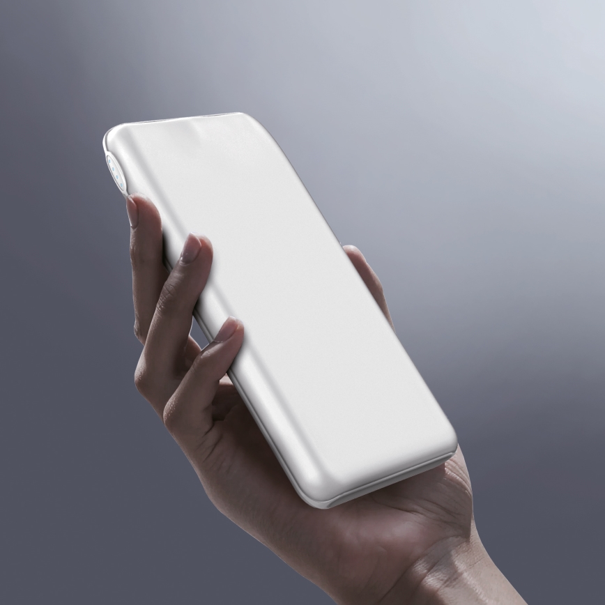 Powerbank 10000 mAh 10W Power Delivery 2xUSB-C + 1xUSB-A hvid