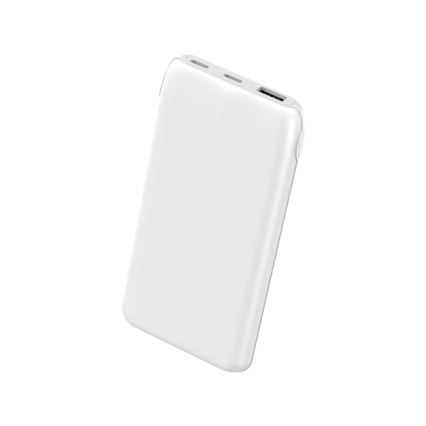 Powerbank 10000 mAh 10W Power Delivery 2xUSB-C + 1xUSB-A hvid