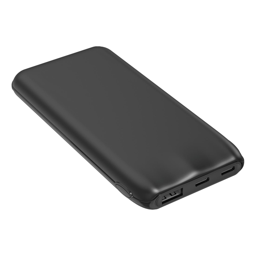 Powerbank 10000 mAh 10W Power Delivery 2xUSB-C + 1xUSB-A sort