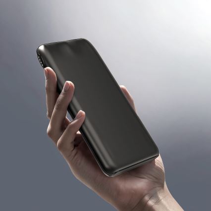 Powerbank 10000 mAh 10W Power Delivery 2xUSB-C + 1xUSB-A sort