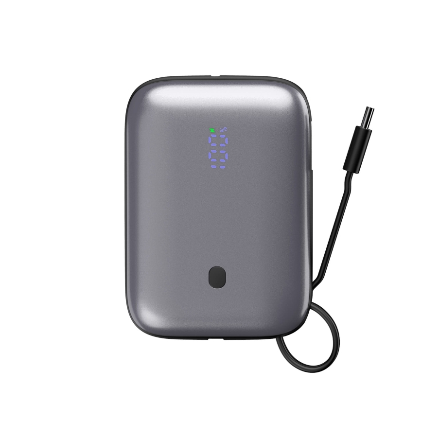 Powerbank 10000 mAh 20W Power Delivery Compact m. indbygget USB-C-kabel 1 m sort