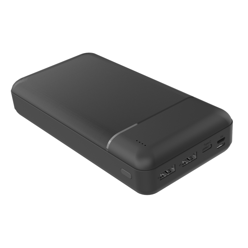 Powerbank 30.000 mAh 3,7V sort