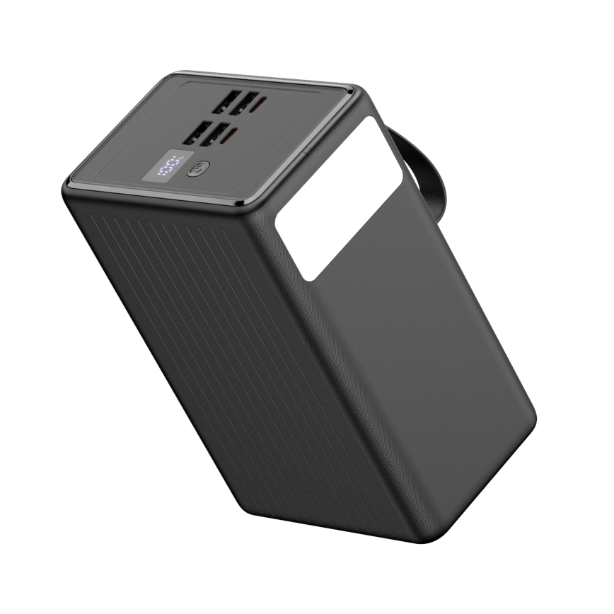 Powerbank 80000 mAh 20W Power Delivery 4xUSB-A + 2xUSB-C med LED lommelygte med krog og magnet og USB-C kabel 1 m