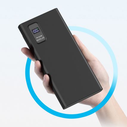 Powerbank med LED-display Power Delivery 10.000 mAh 3,7V sort