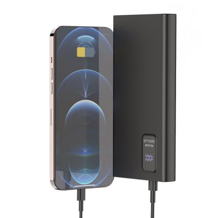 Powerbank med LED-display Power Delivery 10.000 mAh 3,7V sort