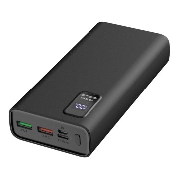 Powerbank med LED-display Power Delivery 20.000 mAh 3,7V sort