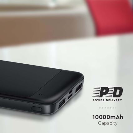 Powerbank Power Delivery 10000mAh/22,5W/5V sort