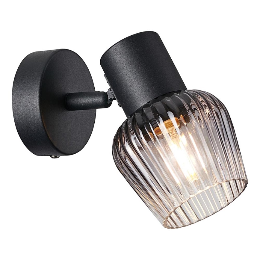 Prezent 14100 - Vægspot OASIS 1xE27/60W/230V sort/røget