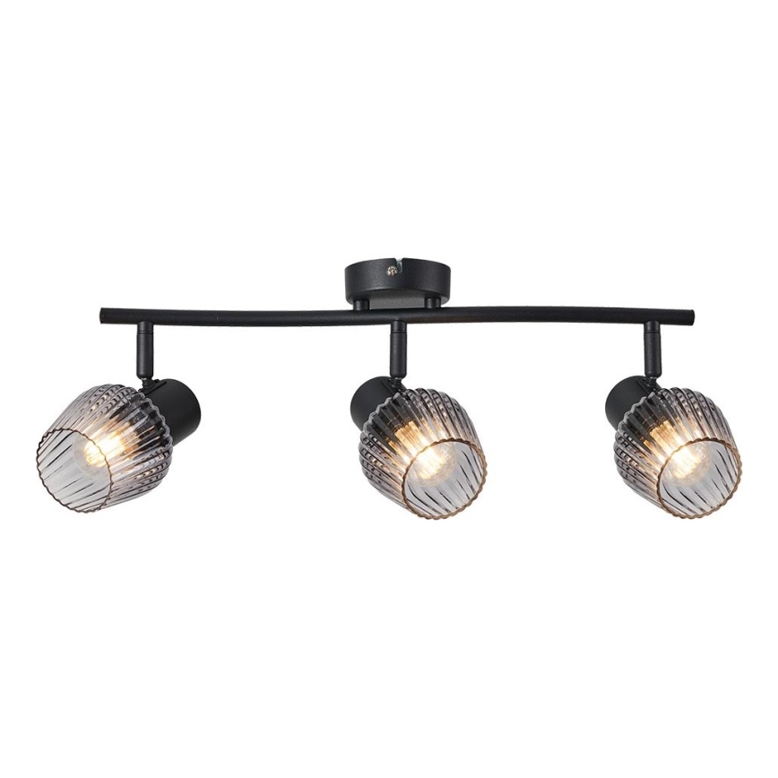 Prezent 14102 - Spotlampe OASIS 3xE27/60W/230V sort/røget